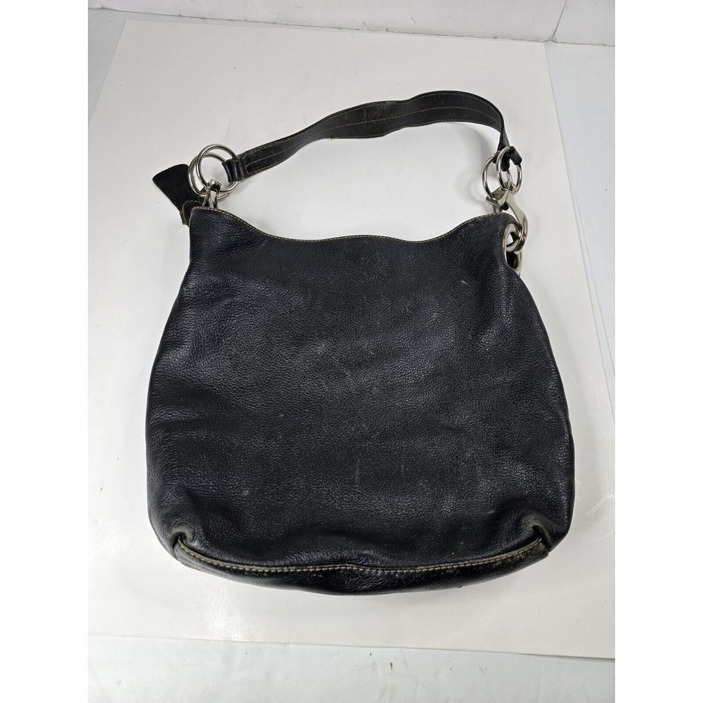 Celsius Pebble Leather Black Shoulder Bag Purse Cocktail Dinner Date Bohemian